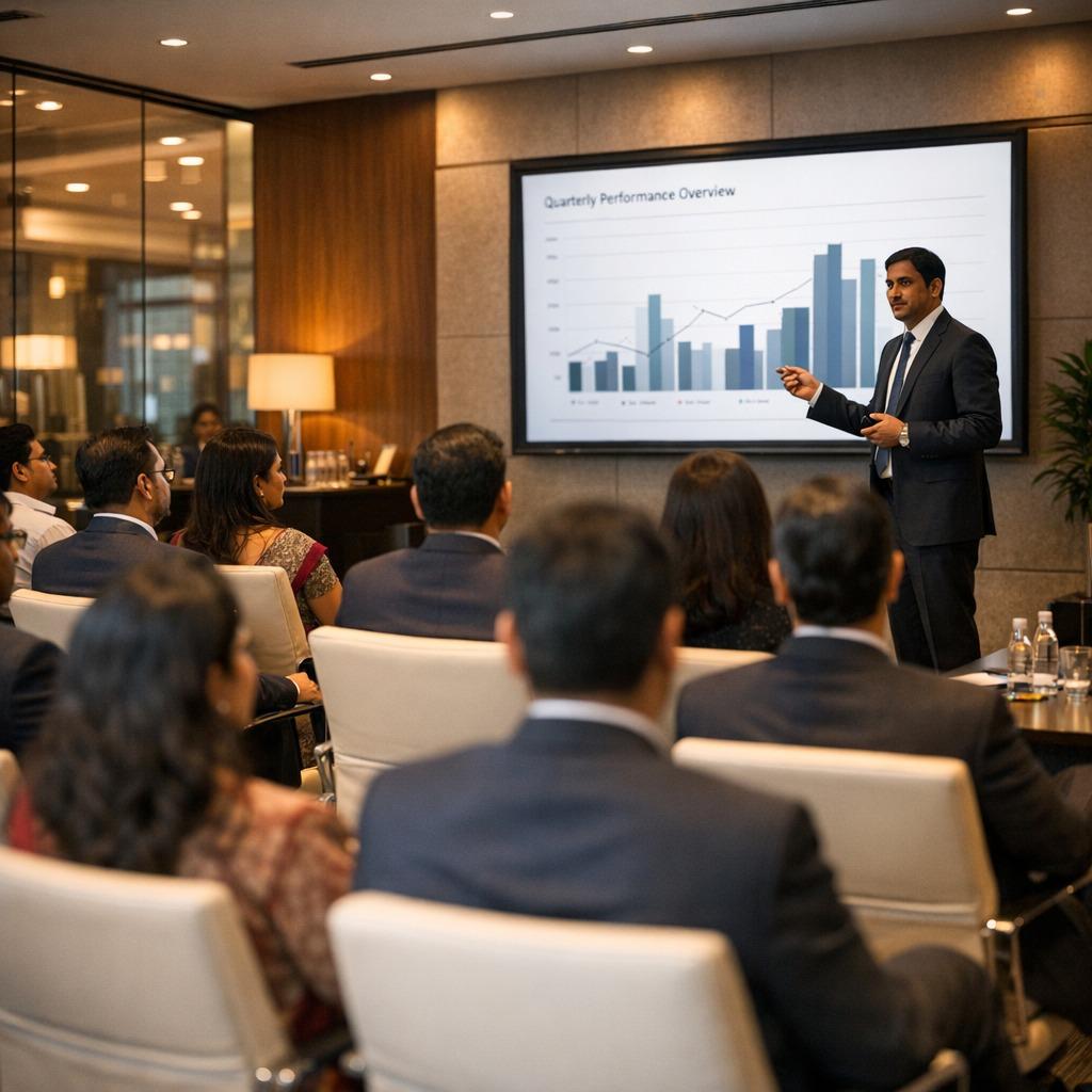 Corporate talk in progress